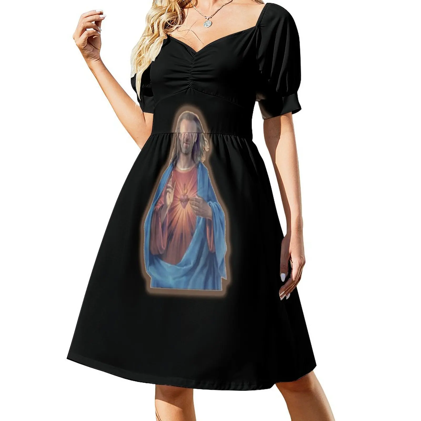 Nicolas Cage as Jesus - Nicholas Cage - Nick Cage - Nic Short-Sleeved Dress dress for woman evening dress