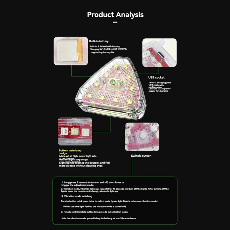 B37B-LED ضوء إحترافي أضواء ستروب لاسلكية صغيرة USB شحن مقاوم للماء والغبار لطائرة بدون طيار سيارة شاحنة دراجة RC قارب