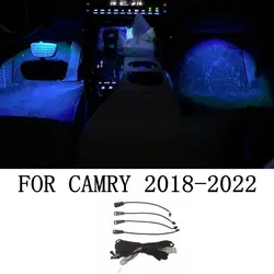 Atmosfera interior do carro listras lâmpada luz ambiente pé luz decorativa gelo azul cor para toyota camry 2018 2019 2020 2021 202