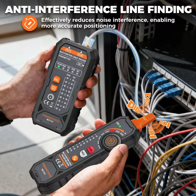 MCT01 RJ11 RJ45 Cable Tracker POE Network Wire Checker Cable Tester Cat5 Cat6 Test Network Tool Network Line Finder Wire Tracker view 2