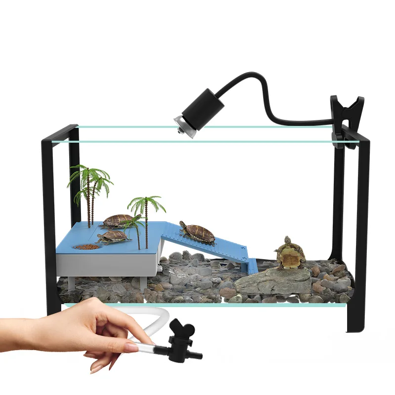 

Черепаха разведение бытовой экологический ландшафтный дизайн маленькая вилла амфибия резервуар черепаха специальный стеклянный резервуар завод