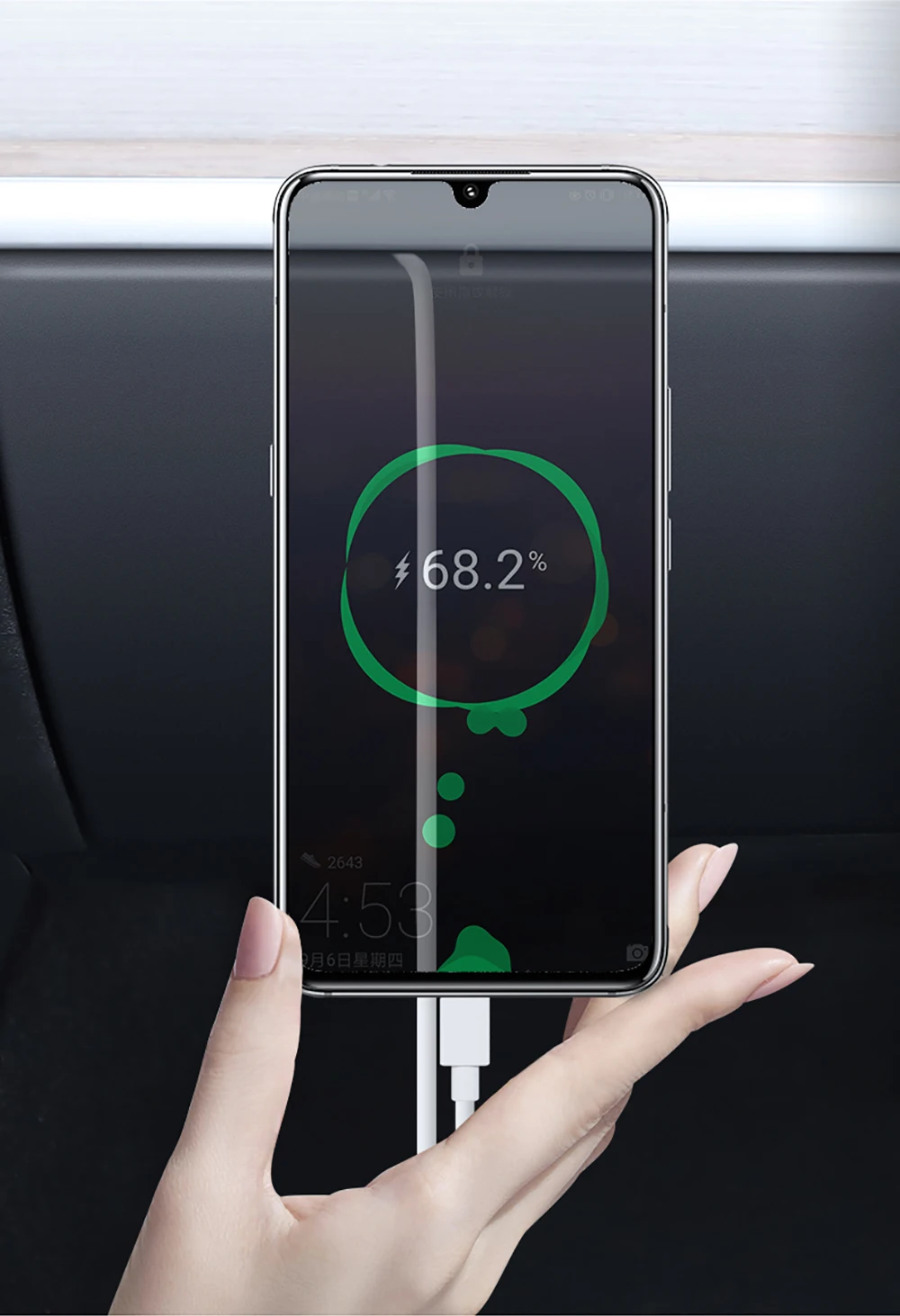 YZ für Tesla Model 3 Y YL Handschuhfach-USB-Hub, 4-in-1 Schnelllade-Dockingstation, Flockbeschichtete Versteckte Multifunktions-Autosteckdose – Detail 16