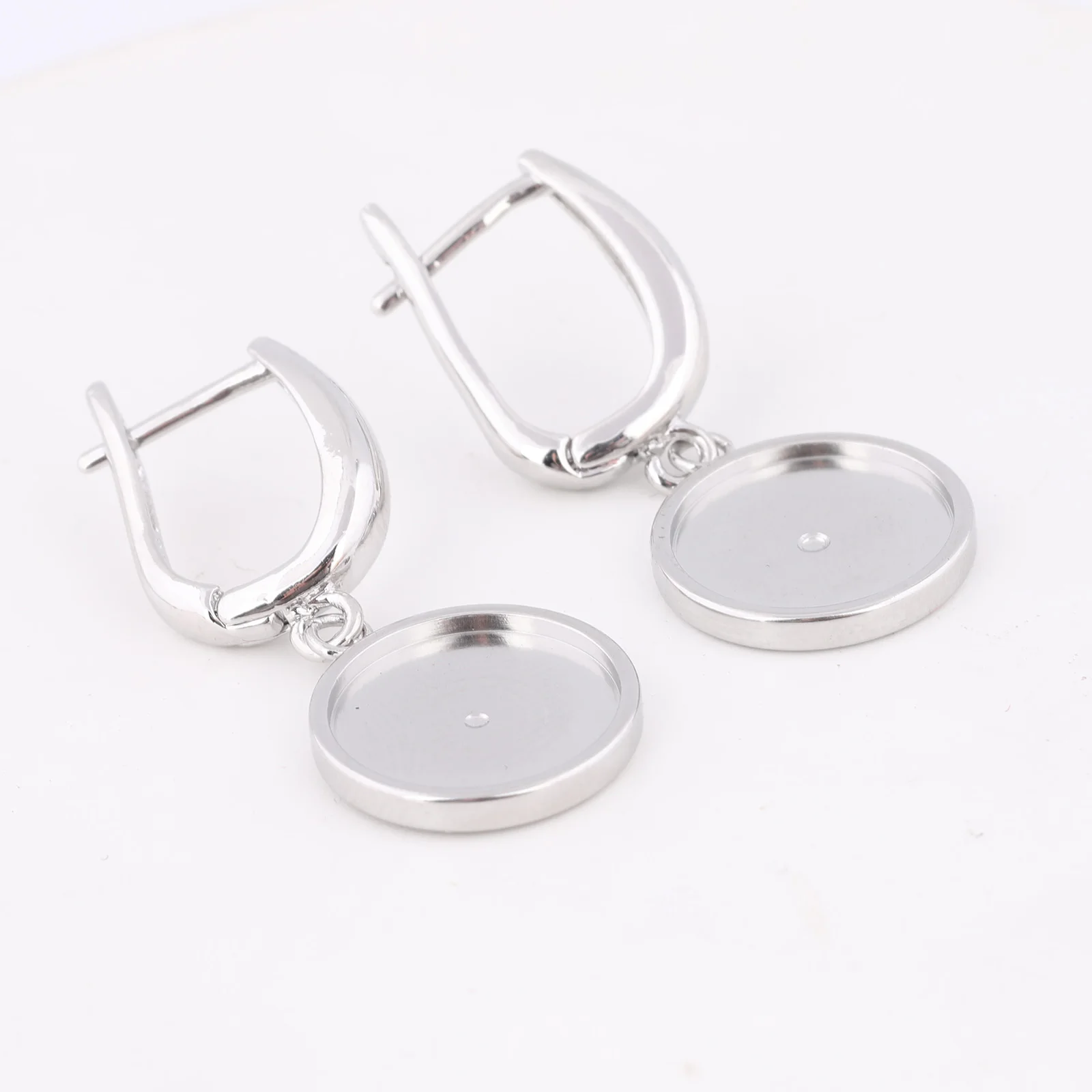 6pcs 스테인레스 스틸 맞는 12mm 카보 숑 귀걸이 기본 설정 공백 Diy 신장 귀걸이 후크 보석 만들기위한 결과