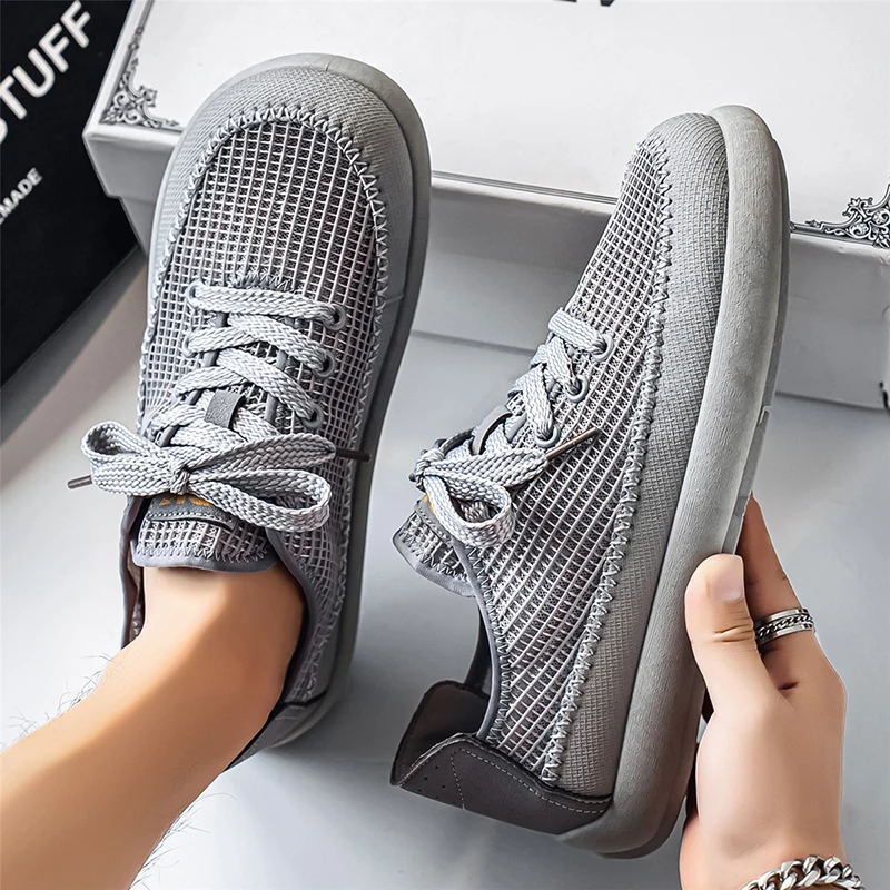 Summer 2026 New Large Size Casual Shoes Wide Head Mesh Commuting Driving Shoes Versatile Breathable Low Top Round Toe Slip-On