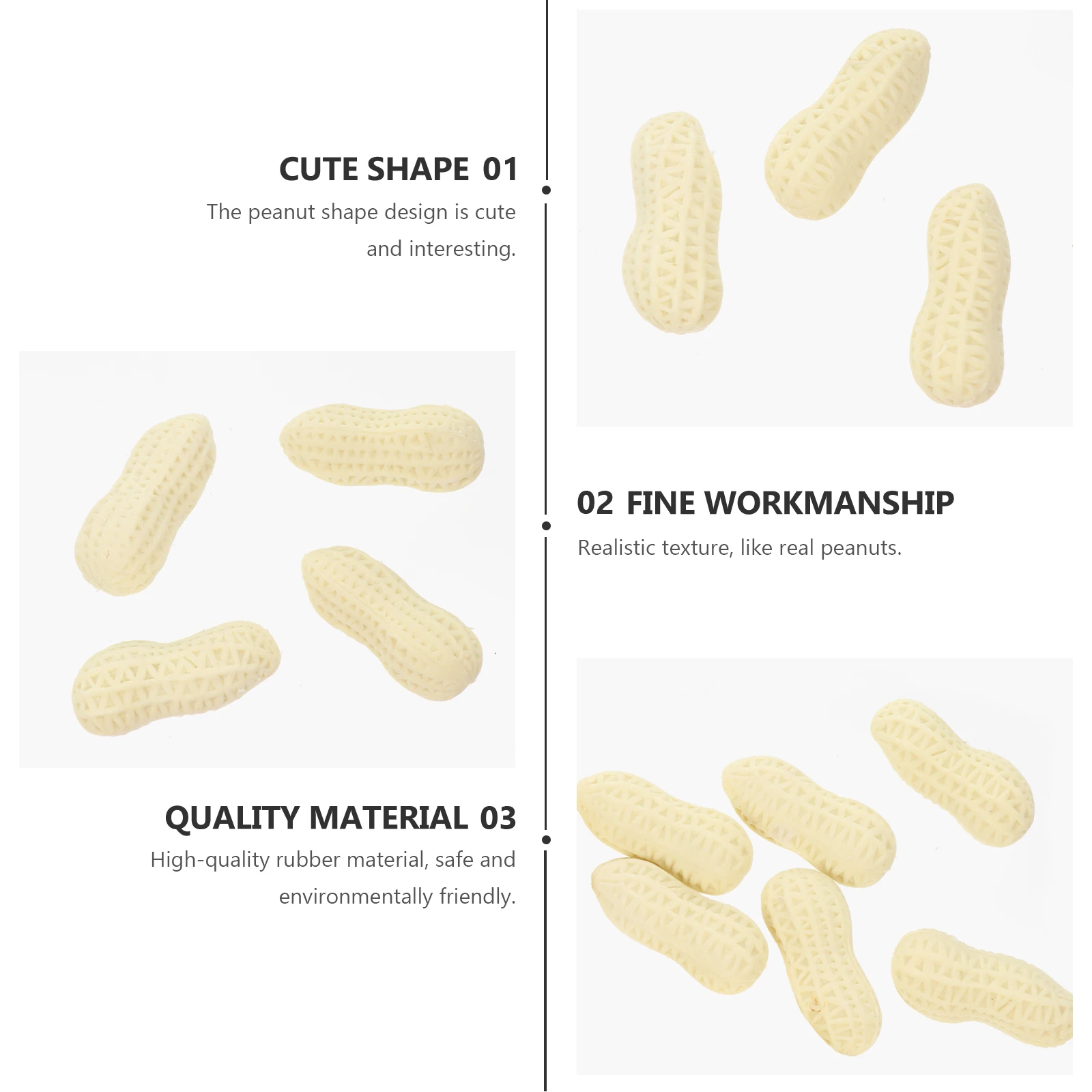 

25Pcs Lovely Simulation Peanut Erasers Creative Correction Tools for Students Fun and Adorable Stationery Stationery Toy
