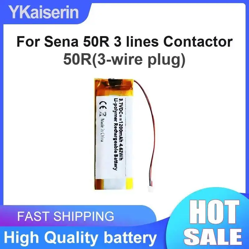 50R 3-Wire Plug Communication Device Components Battery High-Performance 3600Mah For Sena 3 Lines Contactor