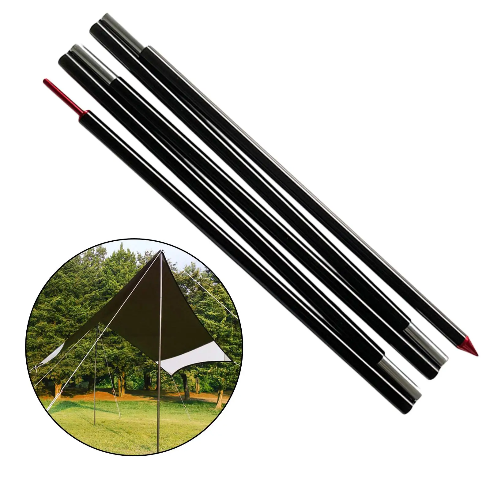 Tarp Poles Support Rod for Tent Fly Tarps Support, Replacement Tent Poles for Camping, Backpacking, Hiking Canopy Build Poles