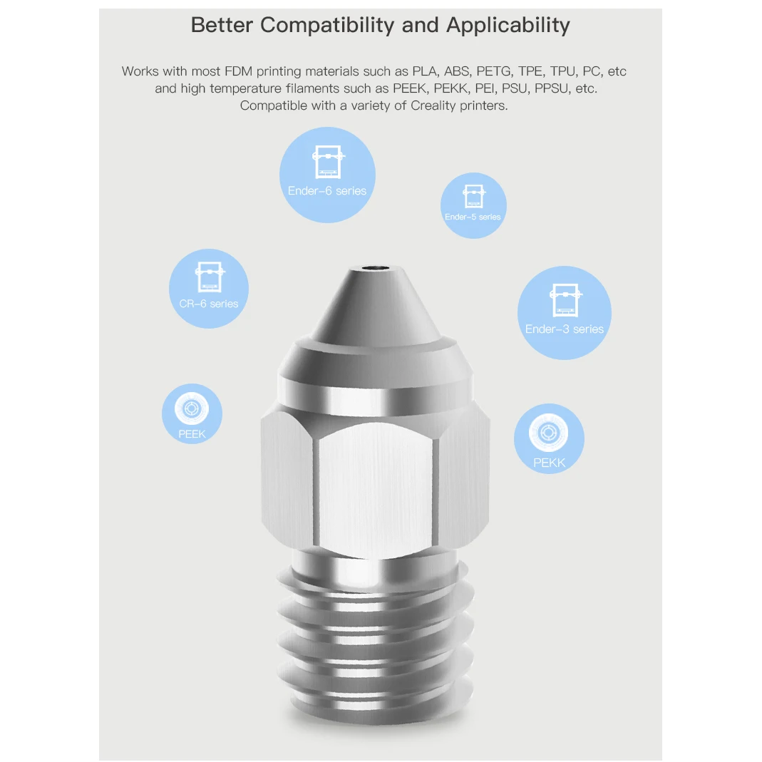 Upgade – buse en cuivre plaqué CR6 SE, haute température 0.4mm, pour imprimante 3D Creality CR-6 MAX / CR5 PRO Ender 3 V2 CR10 V3 Ender 5