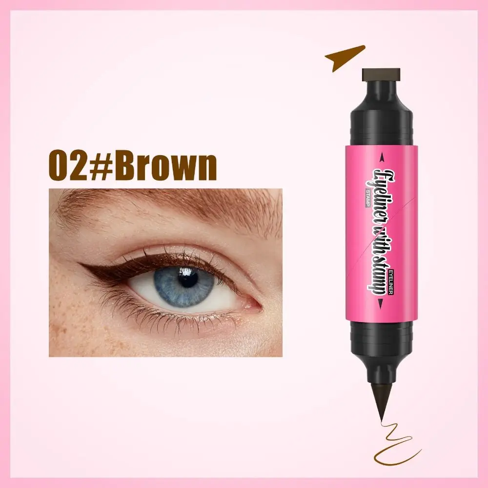 New Waterproof Eyeliner Stamp Quick Dry Long Lasting Eye Liner Stamp Foldable Rotatable Eyeliner Stamp Pen