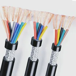 Shielded Cable RVVP 26/24/22/20/18AWG 2/3/4/5/6/7/8 Cores Shielded Control Signal Copper Wire Black Insulated PVC Audio Cable