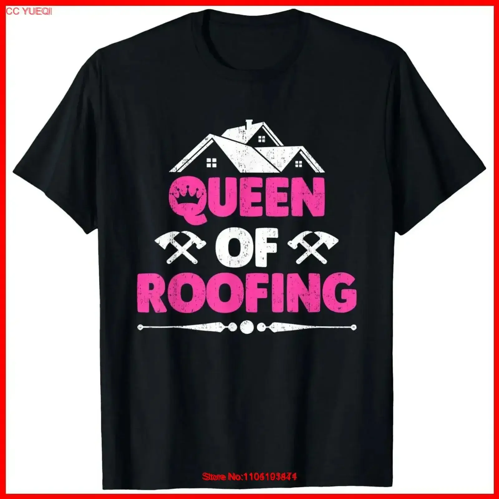 Queen Of Roofing Funny Female Worker Roofer Black Cotton T Shirt S 5XL vintage Washed designer clothes Soft