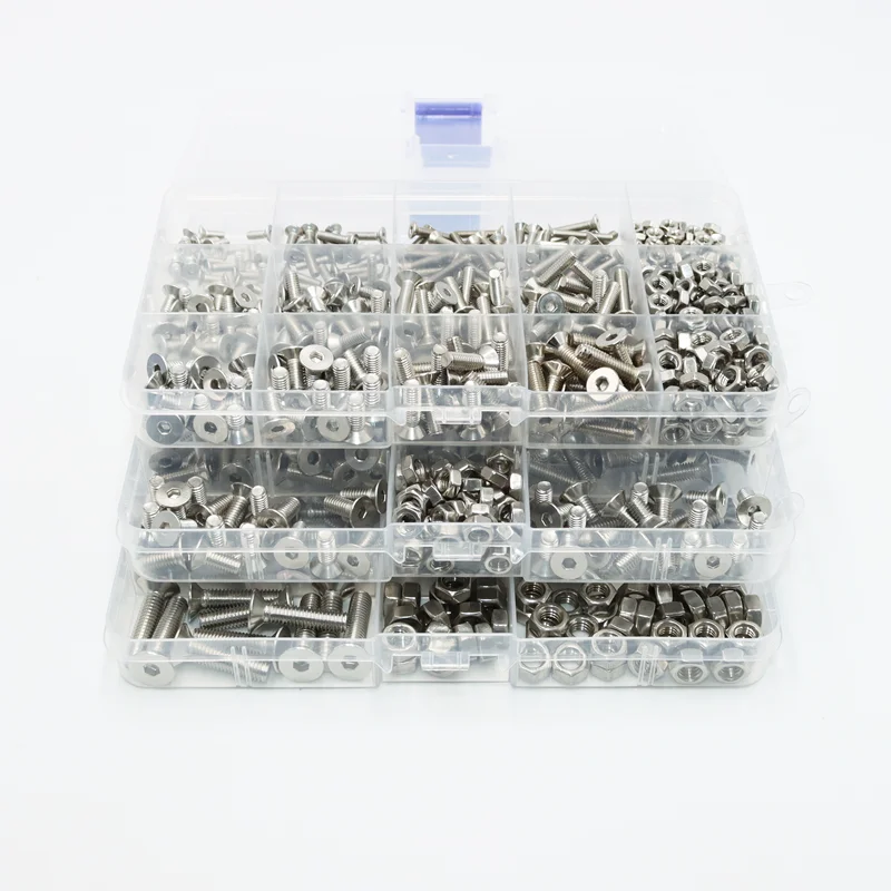 Hex Socket Countersunk Flat Head Screw Kit M2 M2.5 M3 M4 M5 M6 Hexagon Allen Bolt Nut 304 Stainless Steel DIN7991 Machine Screw