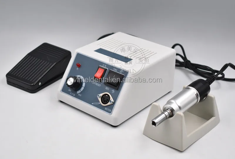 Portable Lab Nail Drills 35,000RPM With Contra Angle & Straight Handpiece N3 Micromotor for Stone Jewelry Denture
