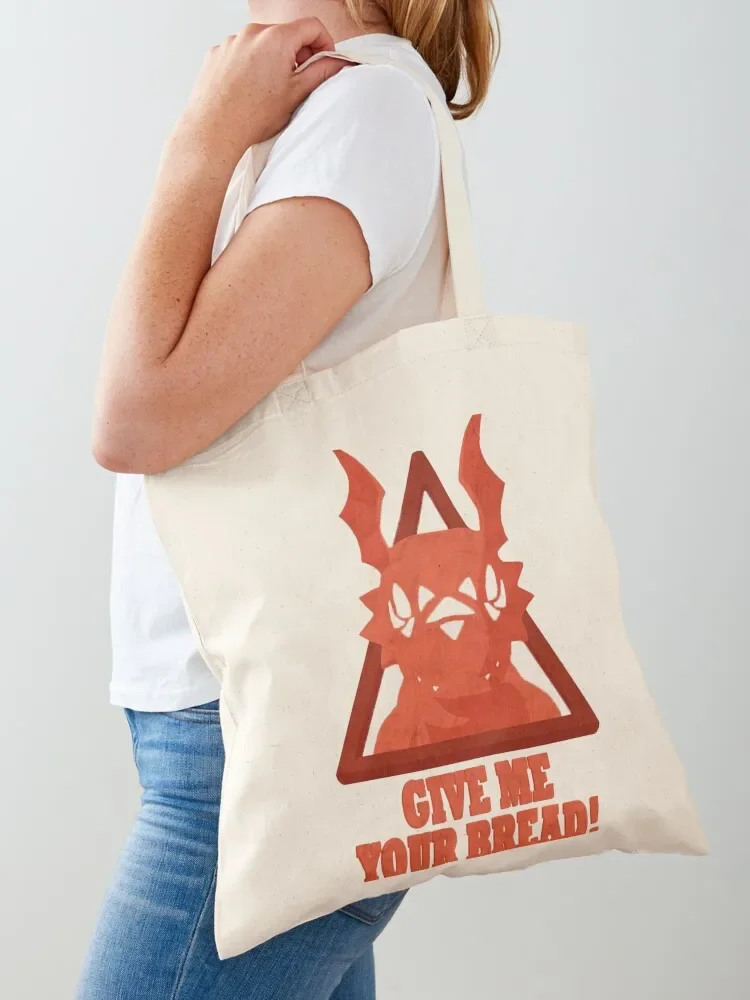 Give me your bread Tote Bag กระเป๋าผ้าผู้หญิง กระเป๋าผู้หญิง กระเป๋าช้อปปิ้ง โลโก้ กระเป๋าโท้ท กระเป๋าผ้า