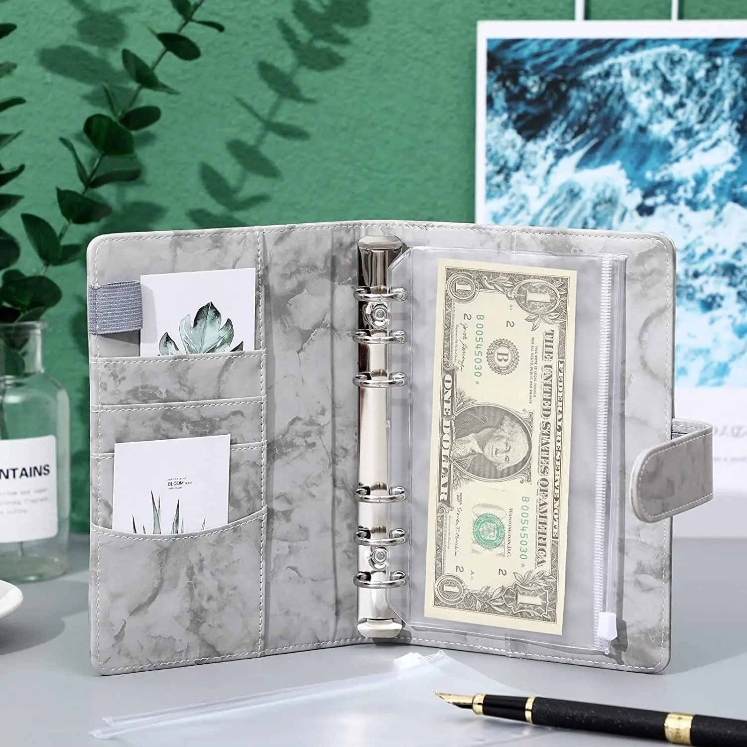 A6 Pu Lederen Bindmiddel Budget Planner Notebook Map Met 12 Pcs Rits Bindmiddel Pocket Cash Enveloppen Persoonlijke Cash Budget Systeem