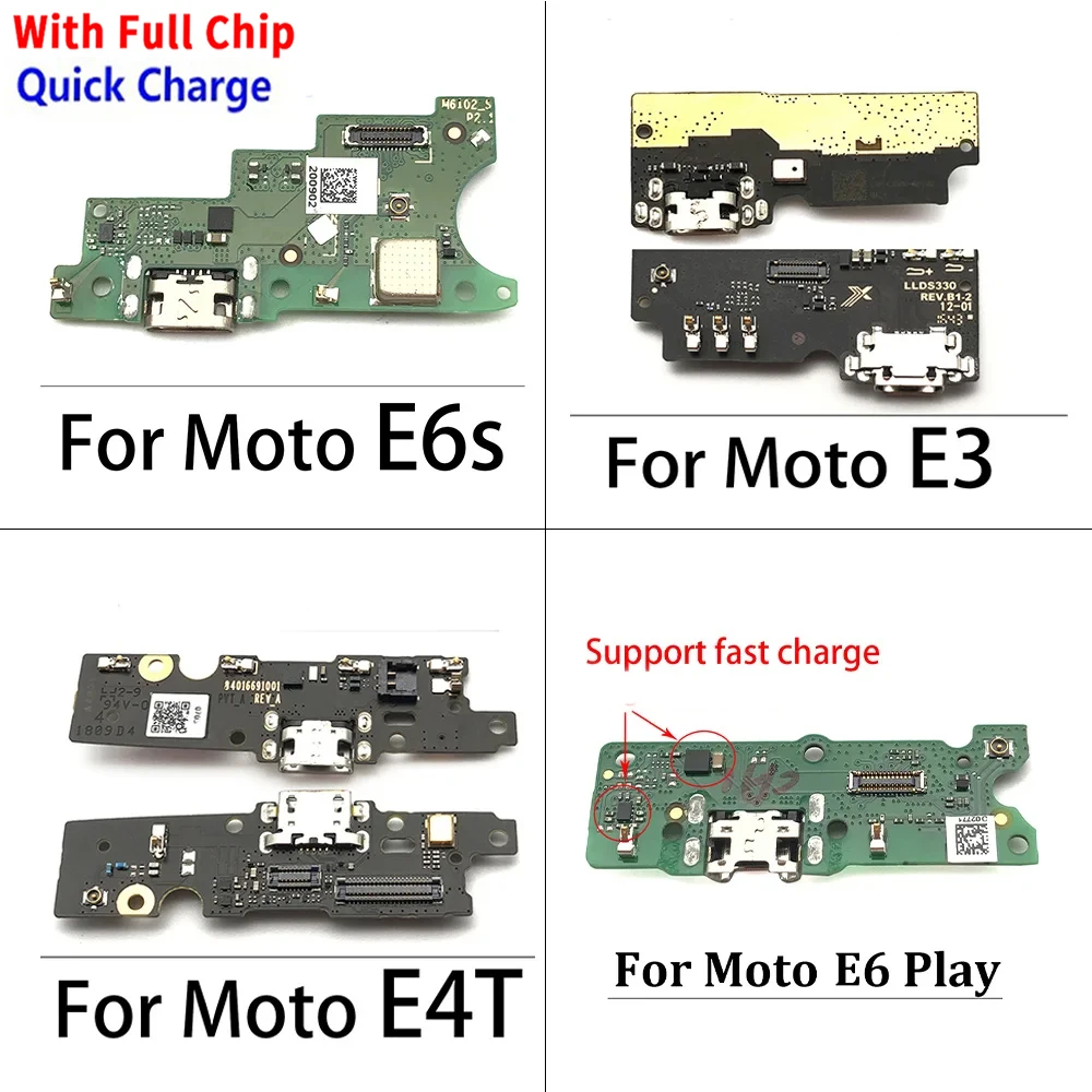 Placa de conector de puerto de carga USB probada con micrófono flexible para Moto Defy 2021 6S E4 E5 Play E6 Play Plus E4T E3