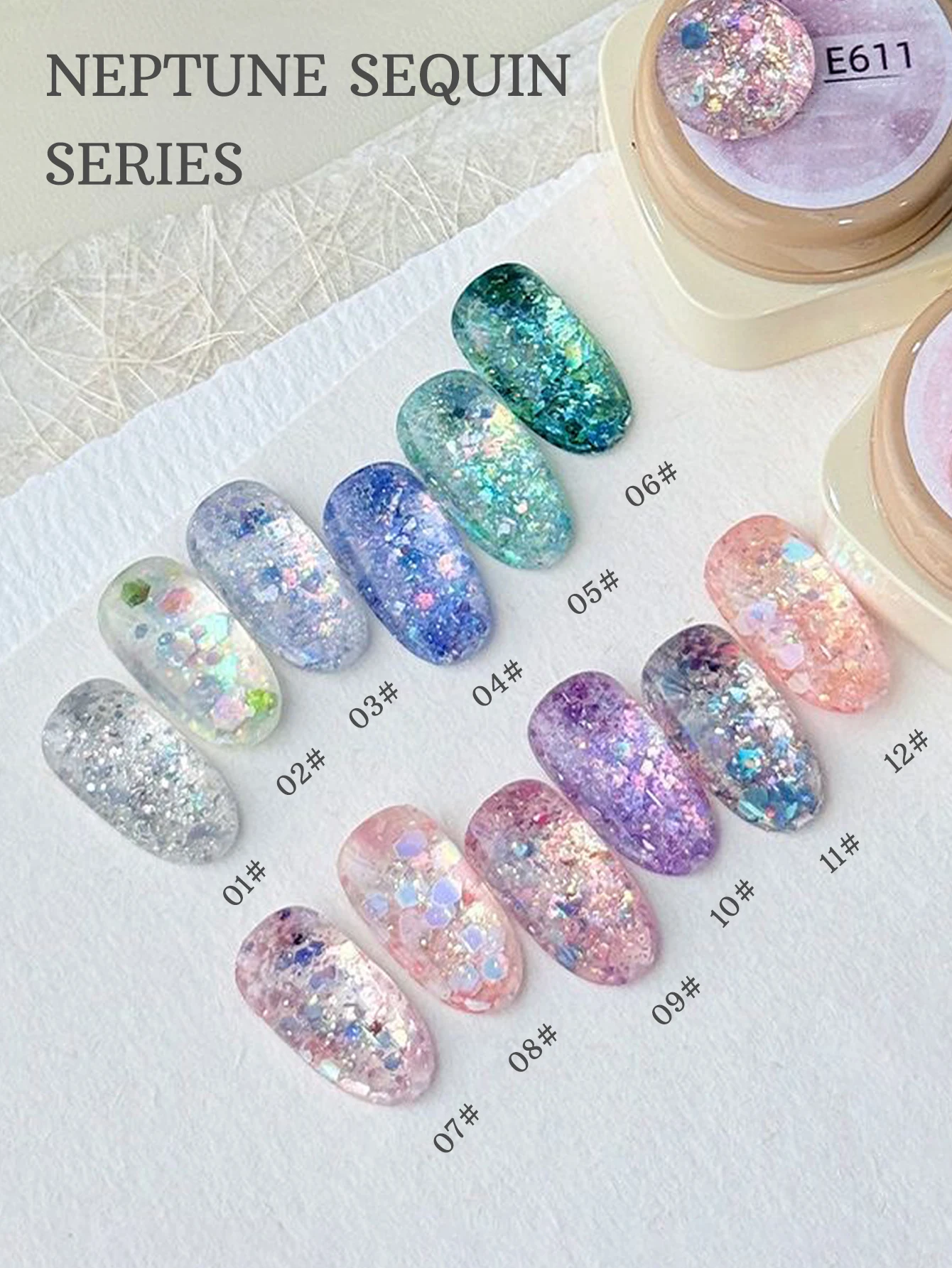 Vernis à ongles Gel à paillettes Neptune, 1 à 12 pièces, 15ml, polymérisation UV LED, cadeau de vacances pour femmes, fournitures quotidiennes pour Nail Art, bricolage