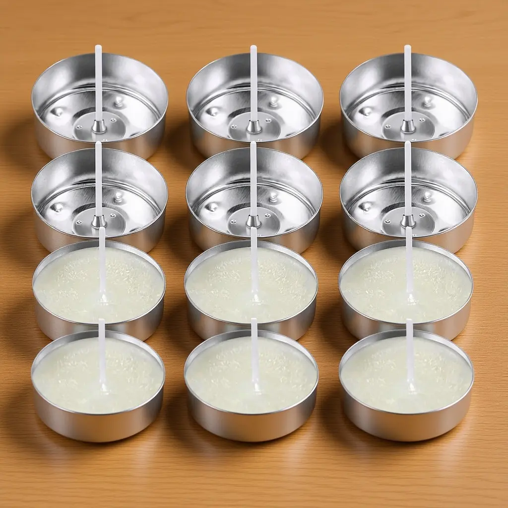 

Набор из 1 легкого и прочного алюминиевого стакана с надежными хлопковыми фитилями – незаменимые аксессуары для декора рабочего стола и дома