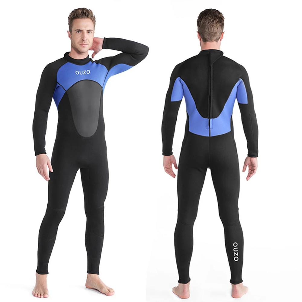 Men Women Wetsuit 3mm Full Body Wetsuits Back Zip Keep Warm Wet Suits Neoprene Thermal Swimsuits for Diving Surfing Winter Swim