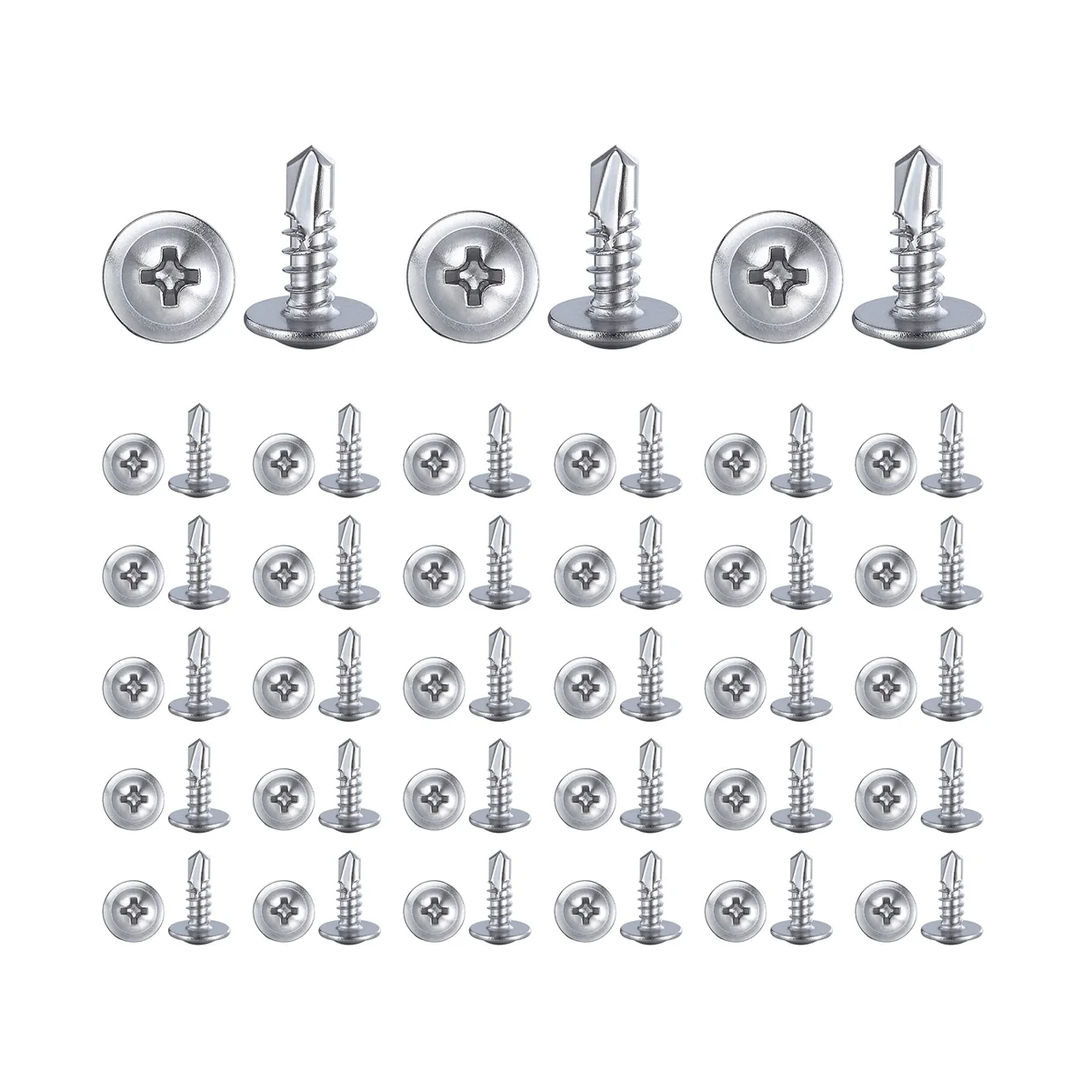 

8X5/8Inch for Sheet Metal Self-Tapping Screws 410 Stainless Steel Truss Head High-Strength Quick Tapping Screws