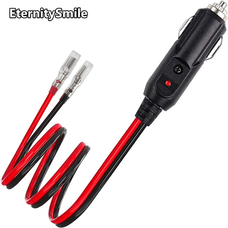 Power Supply Cord Car 12/24V Cigarette Lighter Plug Adapter With Cable 15cm Tail Wires Terminal