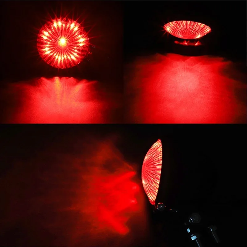 Rear Tail Light High Brightness Small Round Retro Motorcycle LED Brake Tail Signal Light For Harley Cafe Racer Honda Yamaha