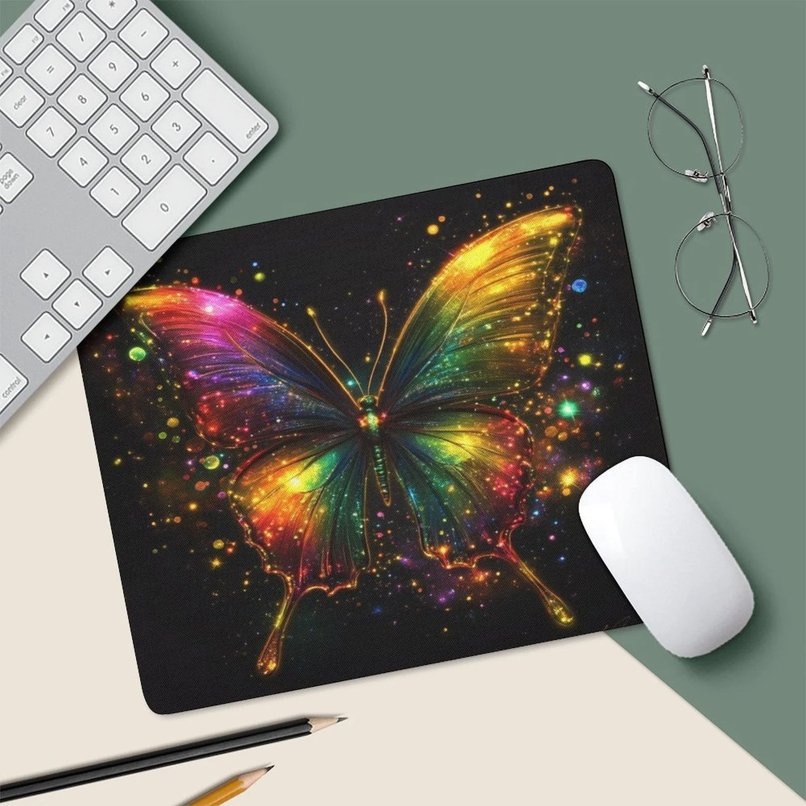 

Colorful butterfly mouse pads, anti-slip rubber desktop pads, and small PC game accessories are suitable for home and office use