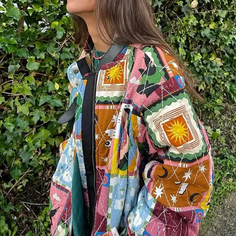 Chaqueta de bombardero para mujer, abrigo Vintage de moda, Tops de manga larga, cárdigan informal holgado de calle Harajuku, primavera y otoño, 2024