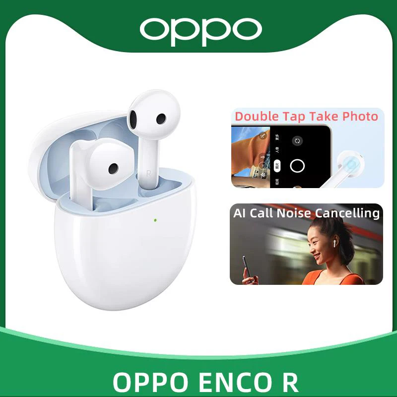 OPPO ENCO R TWS Earphone Bluetooth AI Call Noise Cancelling Wireless Headphone 20 Hours Battery Life For Find X5 Pro