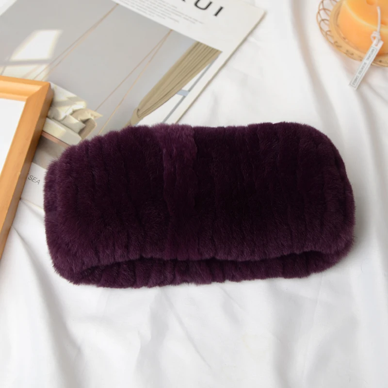 2026 Neuer Winter-Outdoor-Schal für Damen aus echtem Rex-Kaninchenfell, natürliche dicke Pelzschals, warm für Russland, 100% echtes Rex-Kaninchenfell-Stirnband – Detail 12