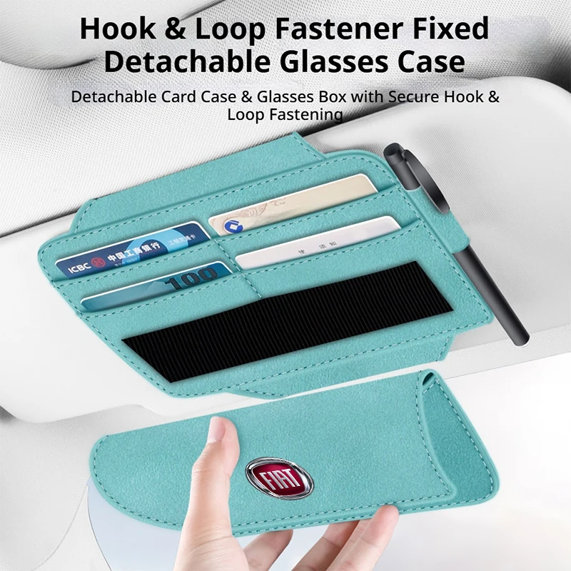 Car Sun Visor Multifunctional Storage Bag Car Accessories Tools Suitable for Fiat 500 Panda Punto Panda 500e Tipo Cronos Argo