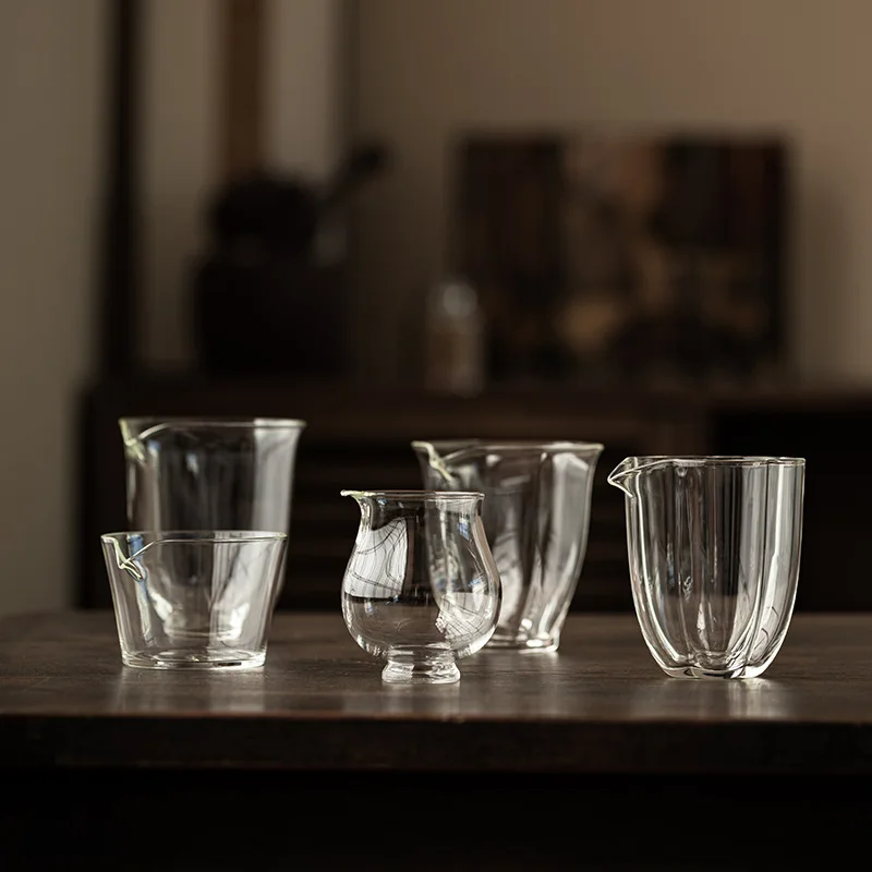 Simple High Borosilicate Glass Fair Cup Hexagonal Male Cup Tea Dispenser Heat-resistant Uniform Cup Tea Sea  Accessories