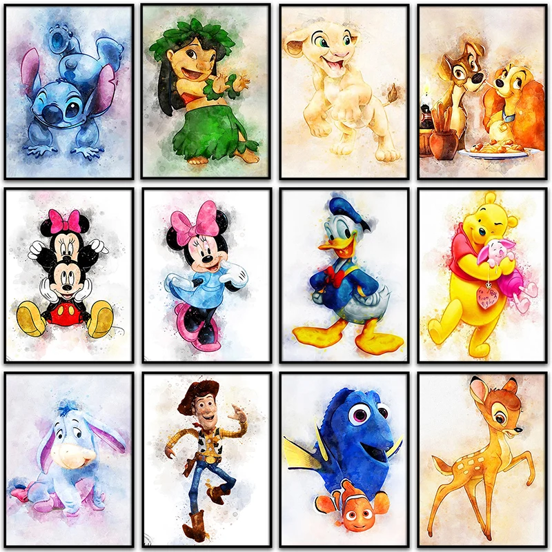 5D DIY Diamond Painting Disney Lilo and Stitch Mickey Mouse Bambi home decor Full Square&Round mosaic embroidery Cross stitch