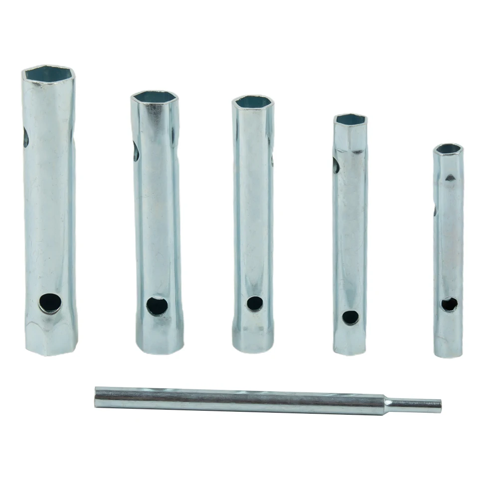 6PC Socket Wrench 8-17mm Tube Spanner Metric Box Wrench Tube Hollow Socket Set Filter Wrench Faucet Furniture Installation Tools