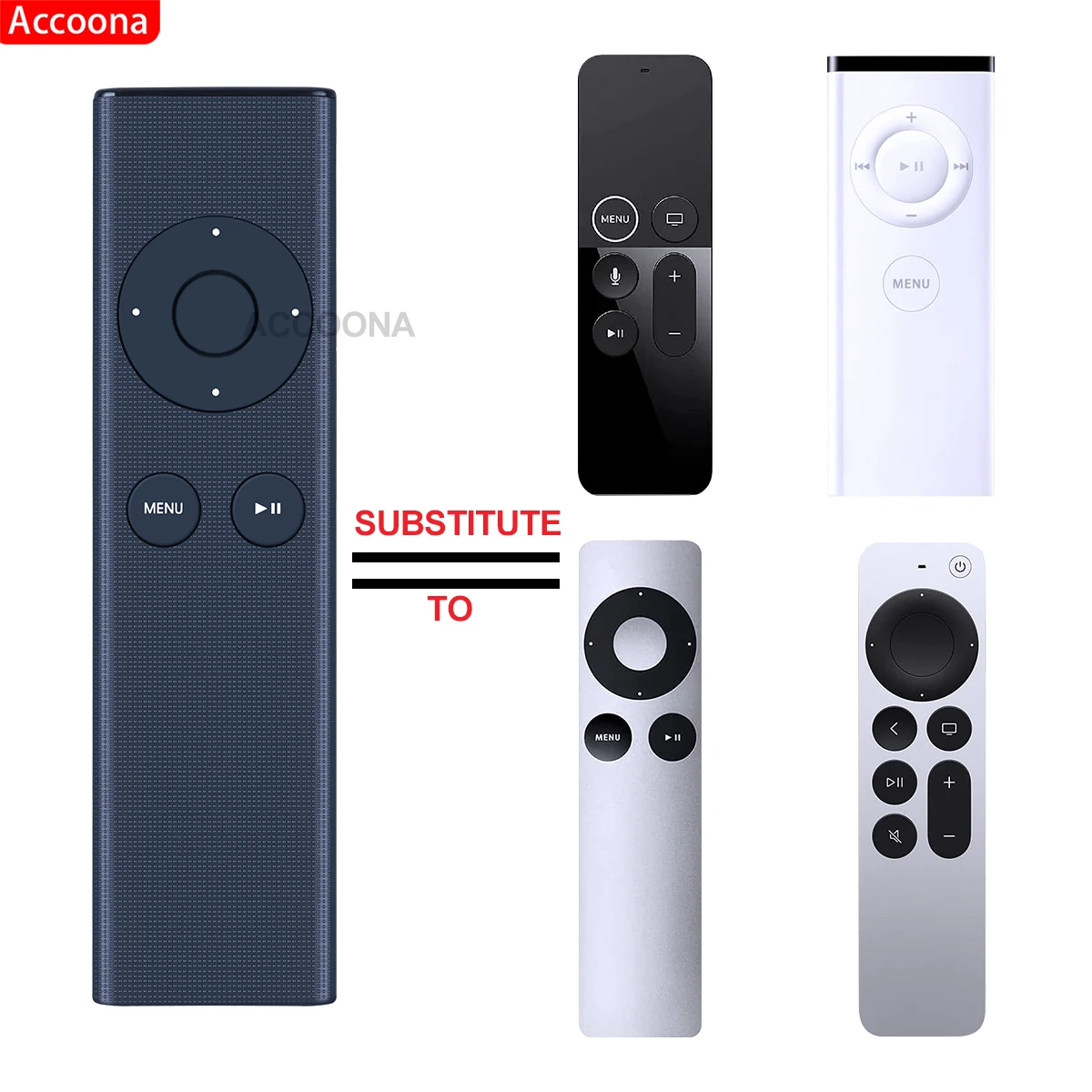 Remote Control Use for Apple TV 2/3/6th A1294 MM4T2ZM/A MD199LL/A MC572LL/A MC377LL/A A1427 A1469 A1378 MM4T2AM/A Mus Controller