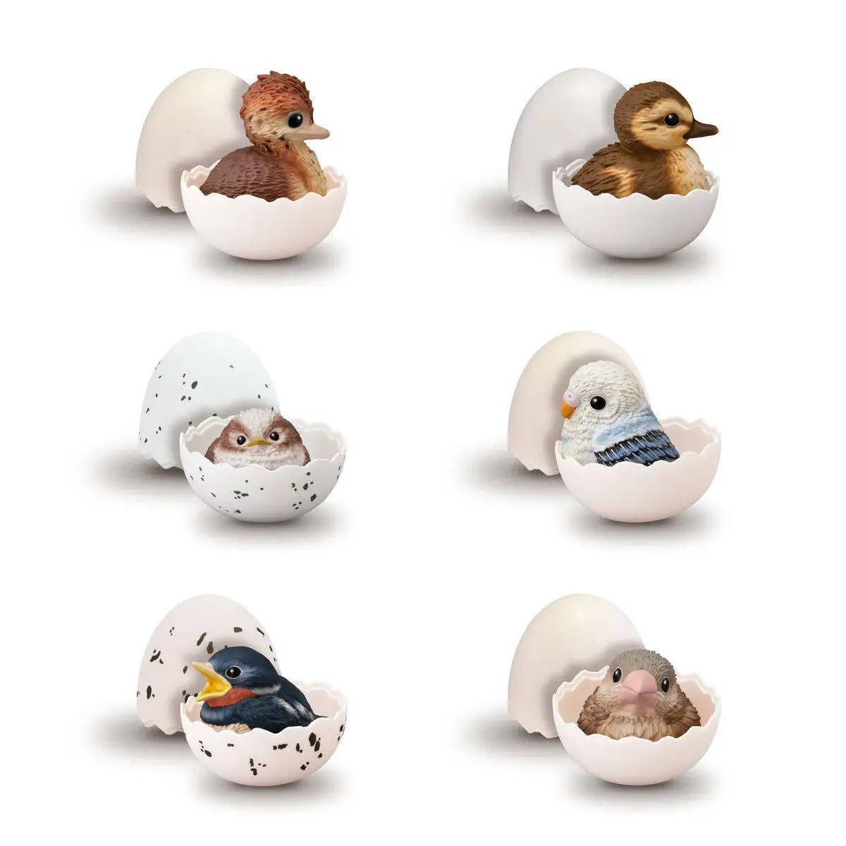 

Japanese Genuine Gacha Scale Model Palm Cute Friend Bird Chick Ostrich Swallow Tit Bird Egg Model Action Figure Toys