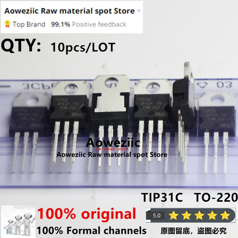 Aoweziic-Transistor Original importado, 2018 + 100, TIP31C, TIP31, TIP32C, TIP32 a-220, darington, 3A, 100V