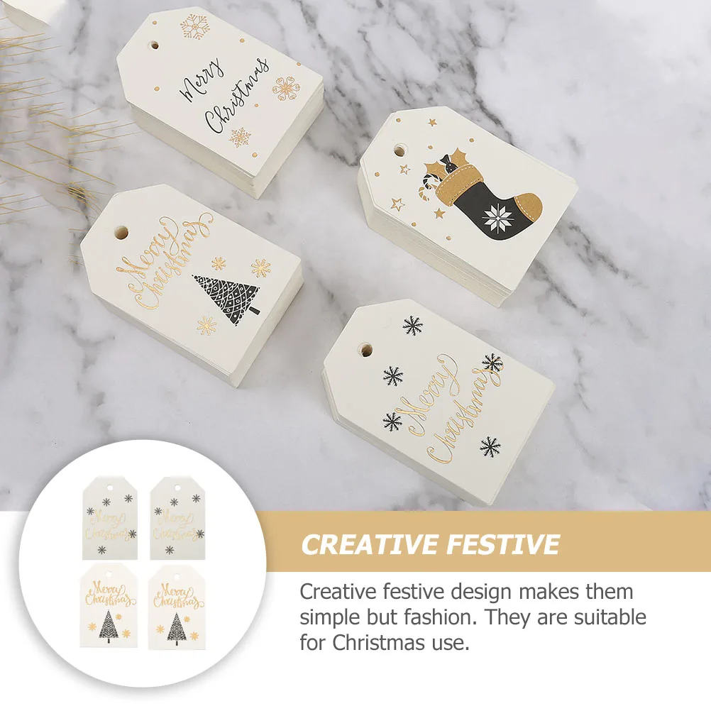 

200 Pcs Christmas Card Classic Gift Tags Present Cards for Paper Holiday Merry