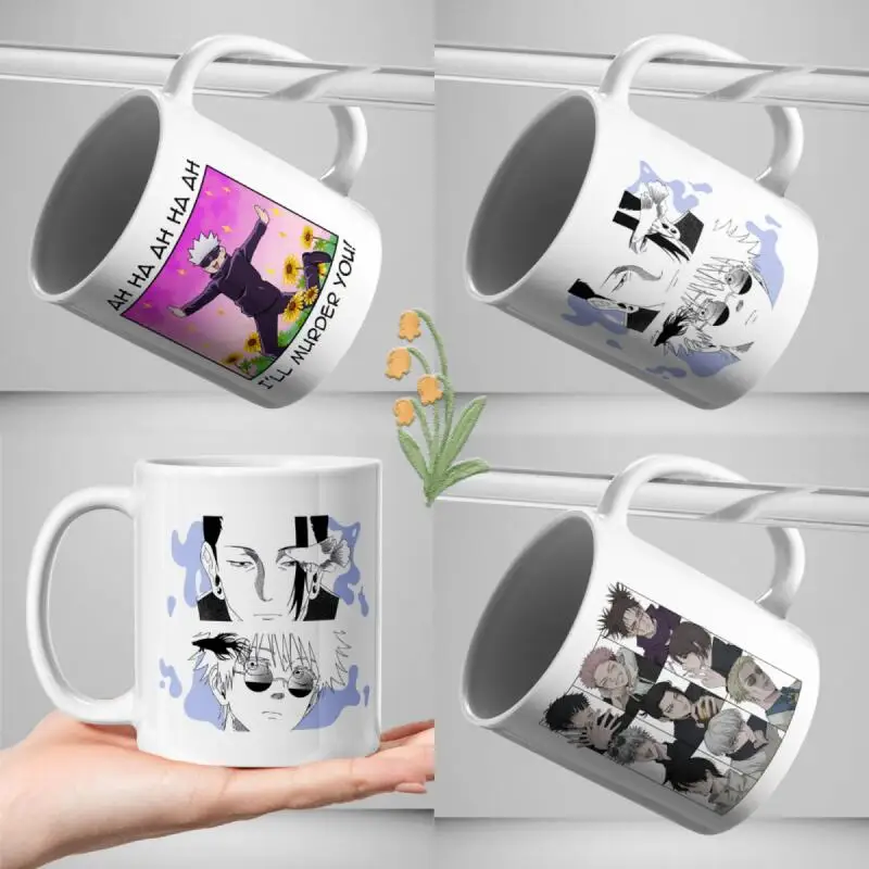 

Керамическая кружка с аниме-персонажами для JJK: Сугуру Гето, Годжо Сатору. Кружка для школы и дома, 330 мл. Керамическая кофейная чашка для завтрака.