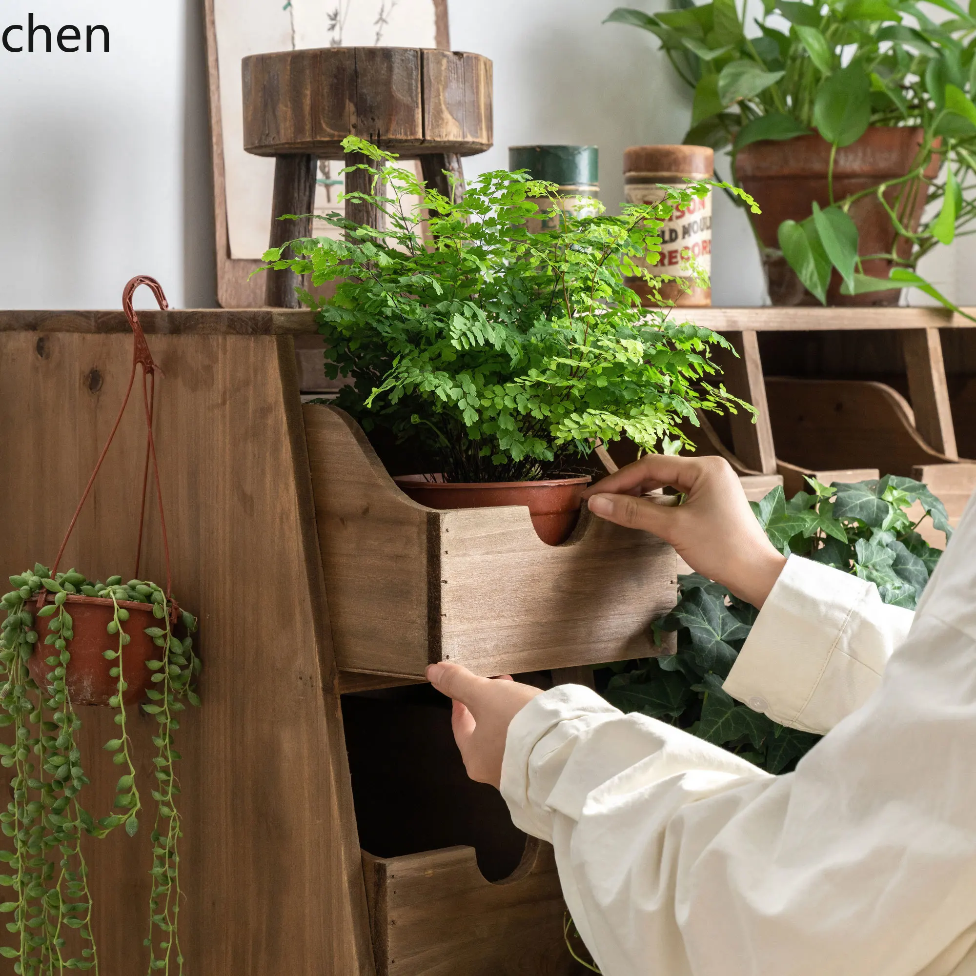 QZT home storage locker living room dining side drawer mobile solid wood chest