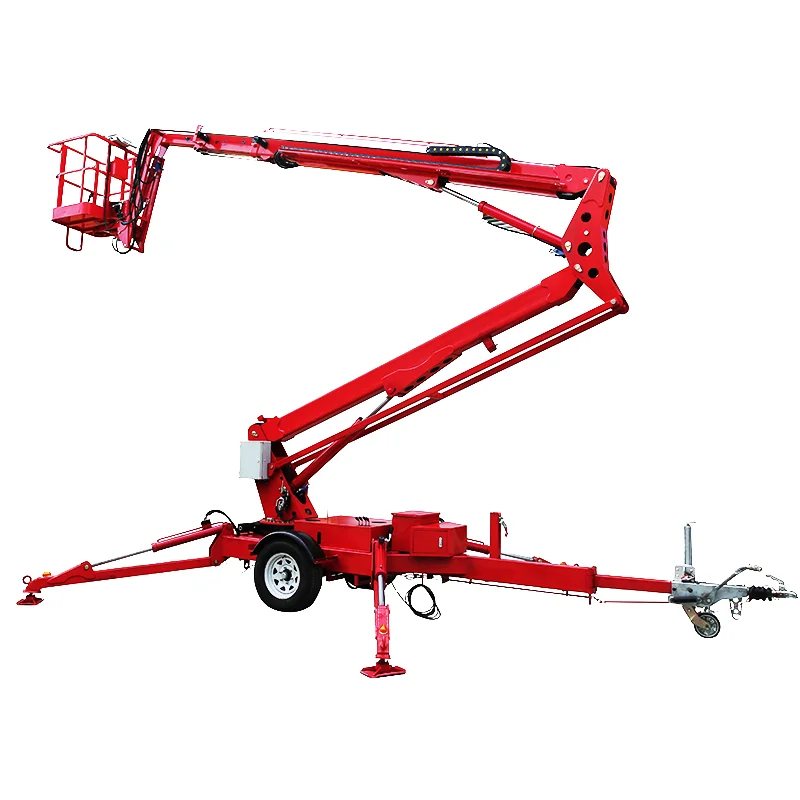 Cherry Picker Trailer Mounted Spider Lift 8-20m Man Lift Towable Articulated Small Boom Lift for Sale