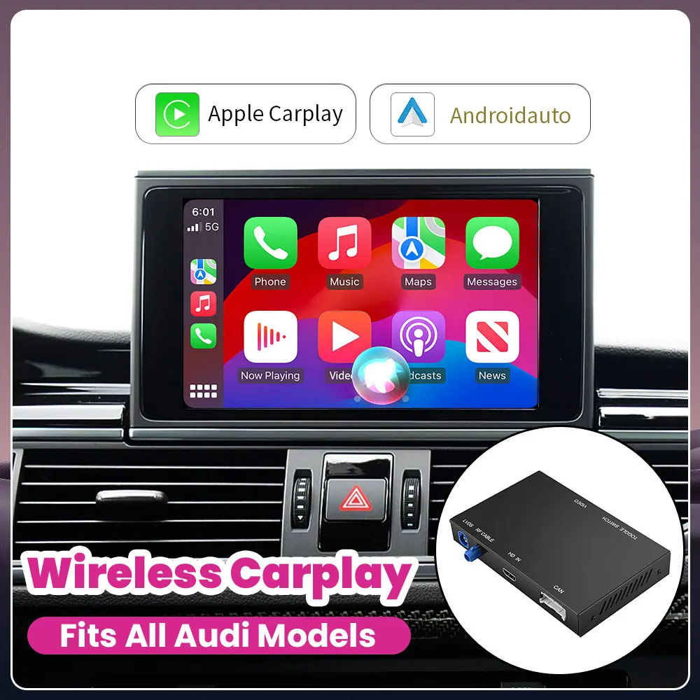 Wireless CarPlay Android Auto Interface for Audi A8 D3 2012-2018, with AirPlay Mirror Link Car Play Functions 