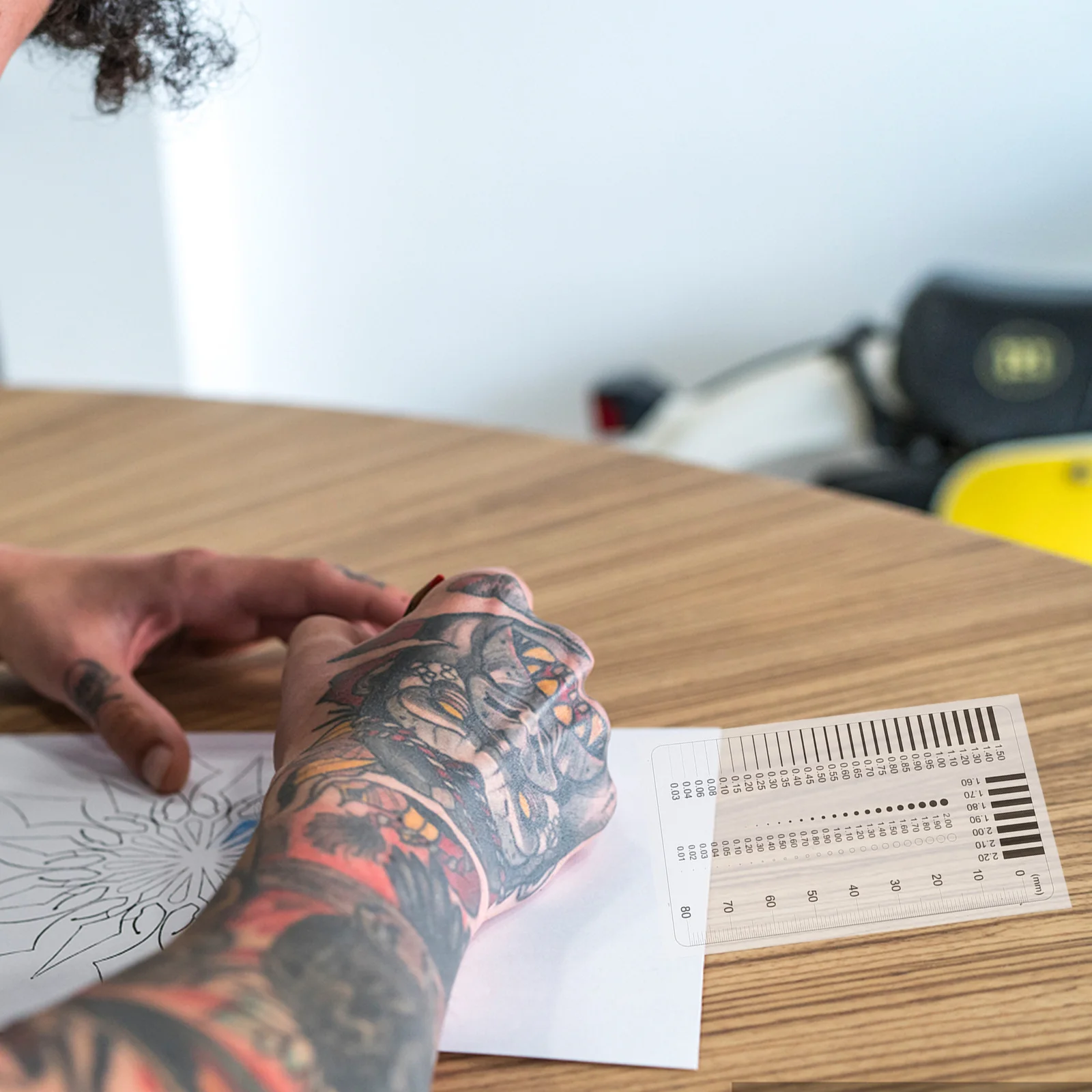 가슴 치수 측정기 투명 자 고정밀 결함 탐지 도구 직경 면적 측정 차트 기구