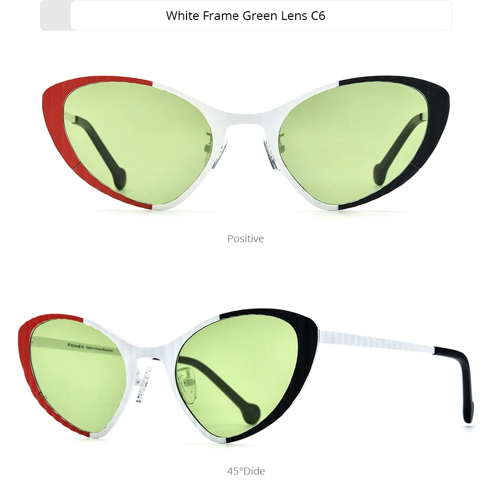 FONEX Titan-Sonnenbrille für Damen, neu im trendigen Markendesign, polarisierte Cateye-Sonnenbrille, hochwertige japanische Cat-Eye-Sonnenbrille 85850 – Detail 6