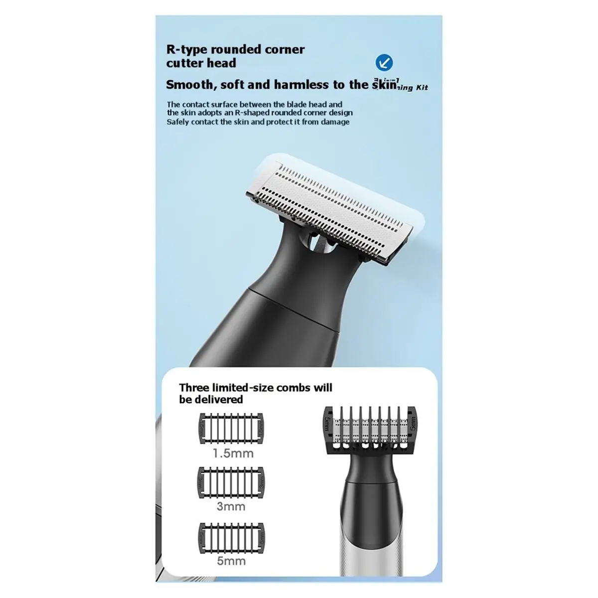 （HOUSEHOLD TOOL）Body Hair Trimmer for Men Grooming Kit with Innovative Perforated Dual-Sided Blade Detachable Magnetic Head Suit