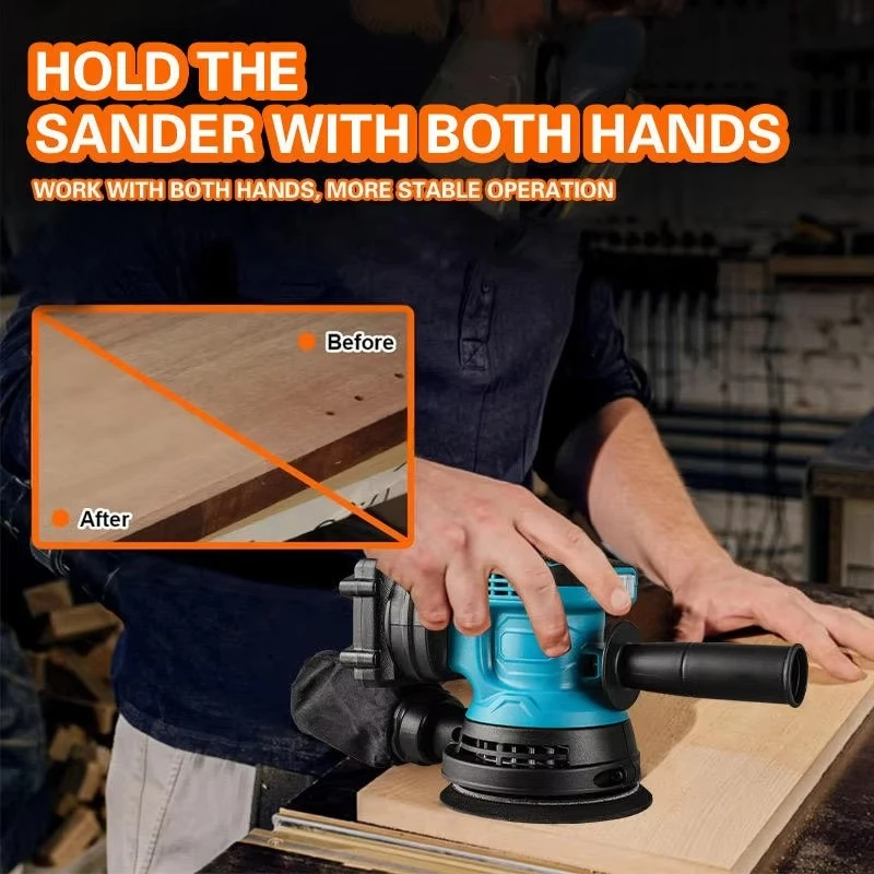 Powerful Electric Wall Sanding Machine Portable Wood Sanding Equipment Random Track Plate Polishing Equipment