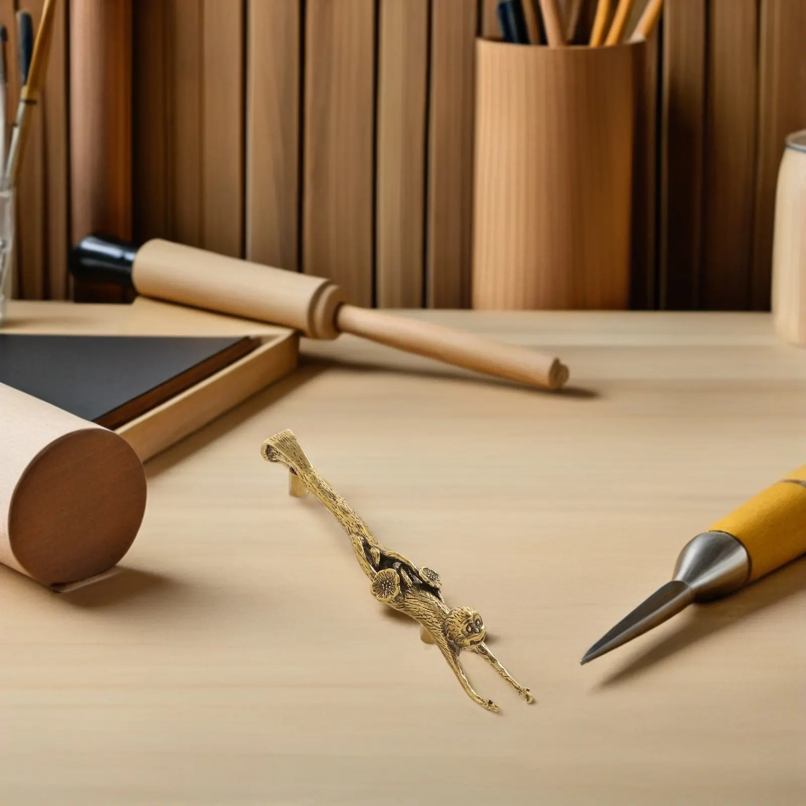 

Латунная ручка-кнопка для шкафа в форме обезьяны, уникальная мебельная ручка в виде животного для комодов, гардеробов, кухонных шкафов, латунные ручки для ящиков