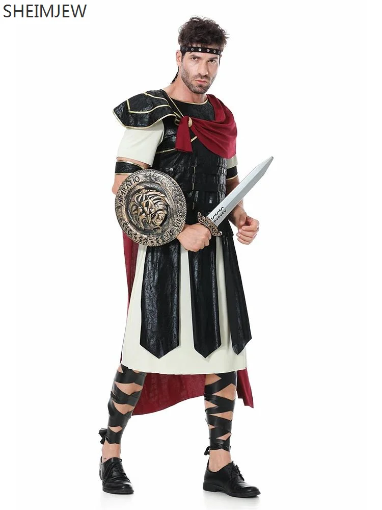 

Spartan Warrior Cosplay Costume Roman Gladiator Costumes Halloween Carnival Soldier Armor Role Play Stage Performance Dress Up