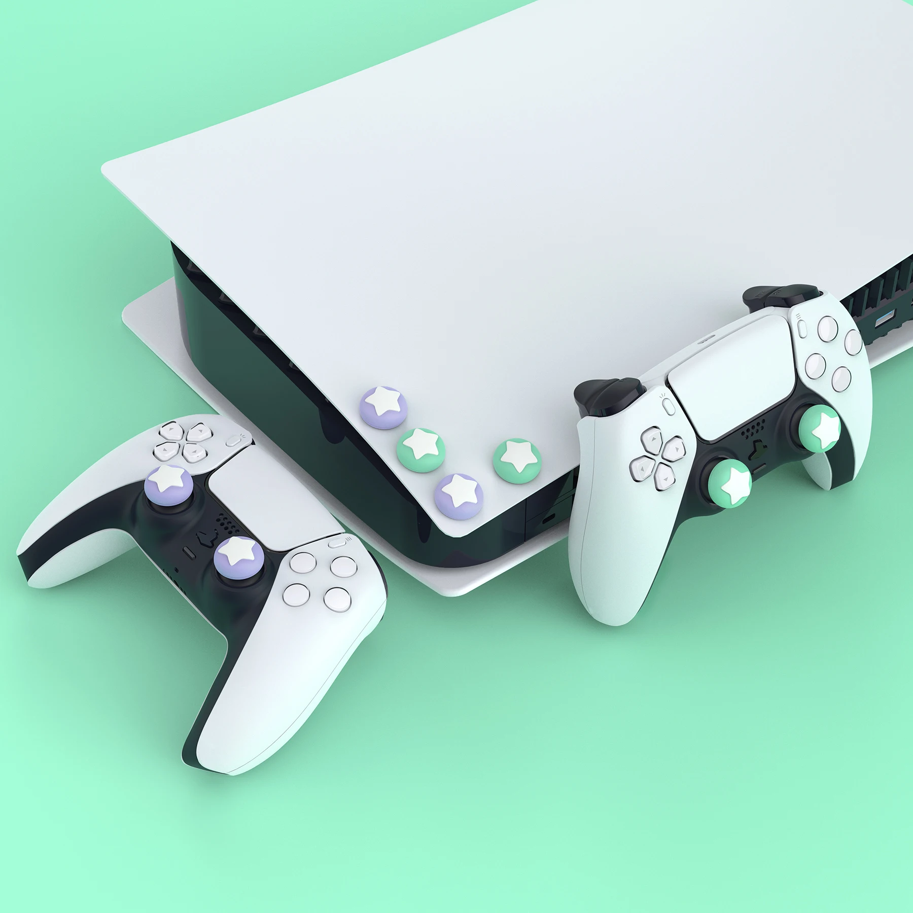 PlayVital-Tapas de Joystick con diseño de estrella, bonitas empuñaduras de pulgar para ps5/4, para Xbox Series X/S, para Switch Pro Controller