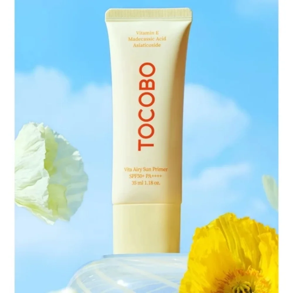TOCOBO Vita Airy Sun Primer SPF50+ PA++++ 35ml |   Protector Solar y Prebase de Maquillaje en Uno con Efecto Unificador del Tono